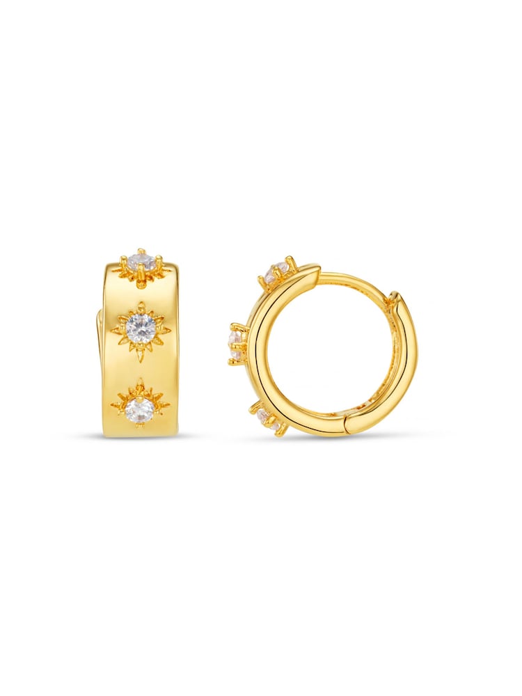 Starburst Huggie Hoop Earrings