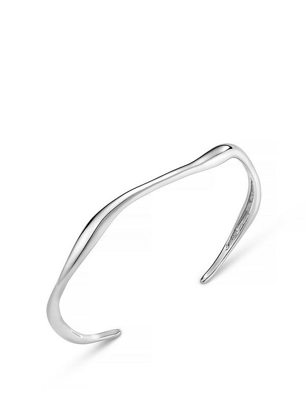 Fine Wave Bangle Silver