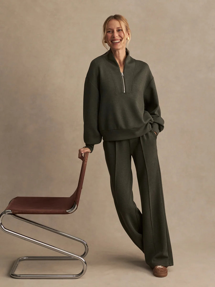 Varley The Wide Leg Pant 28" - Olive Marl