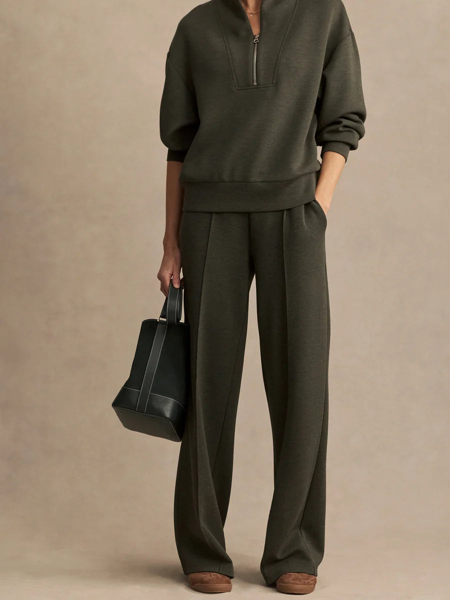 Varley The Wide Leg Pant 28" - Olive Marl