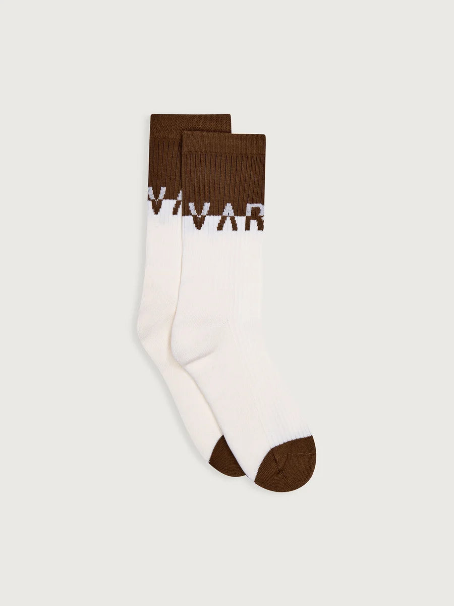 Stellar Colourblock Sock - Egret / Deep Taupe