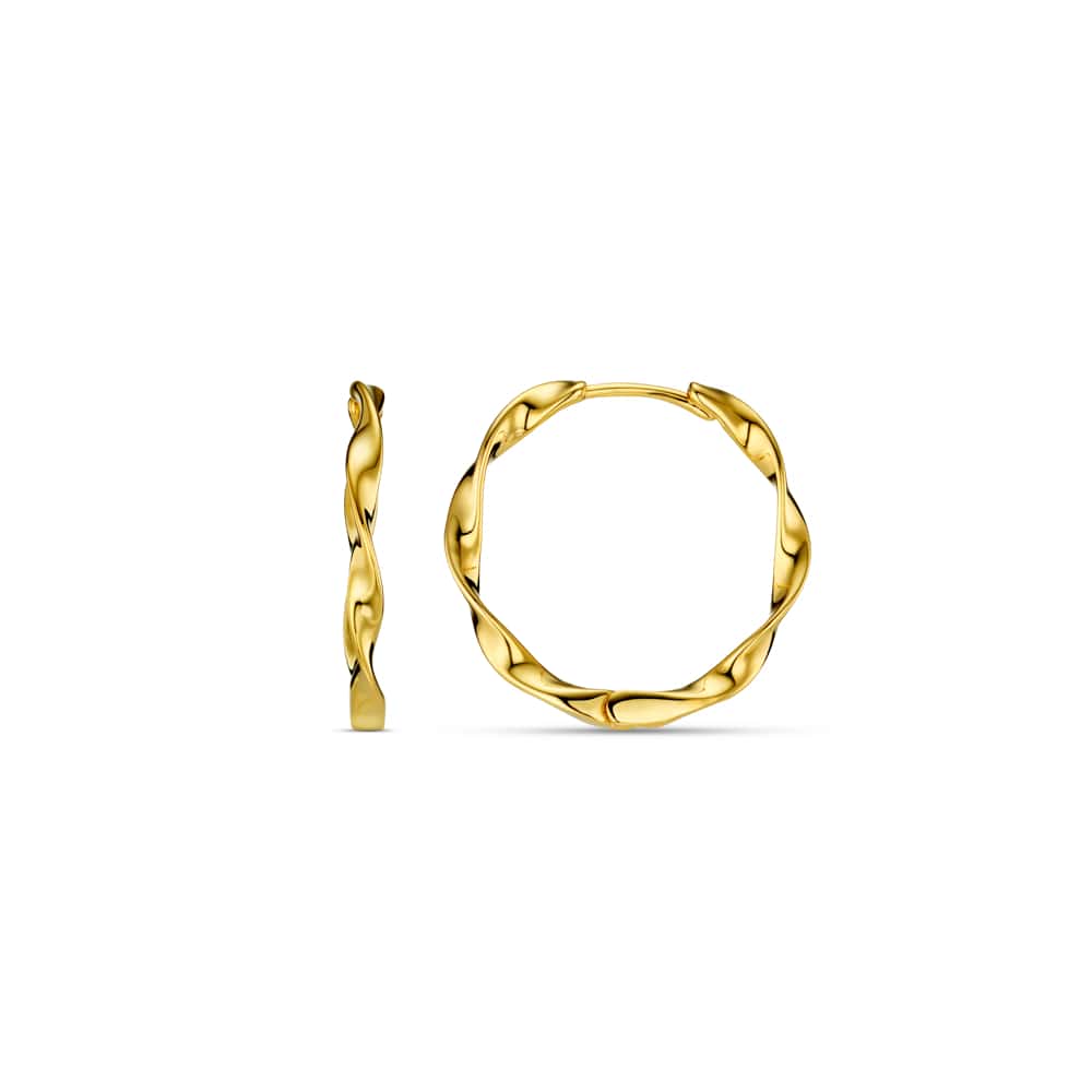 Ribbon Mid Size Hoop Earrings