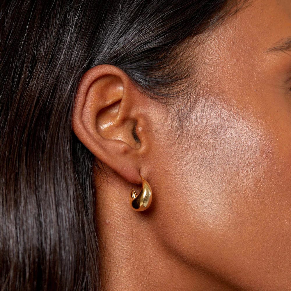 Tapered Domed Hoop Earrings